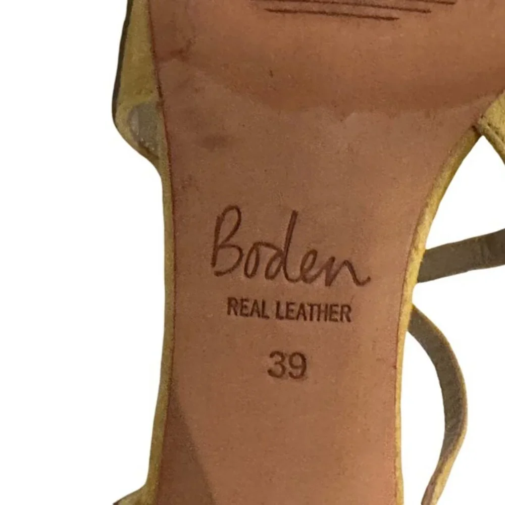 Boden Tisha Polka Dot Cow Hide and Yellow Suede Strappy Heels - Size 8.5 - Picture 15 of 16